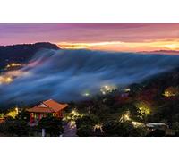 Gift Child Girl 3D Puzzle 1000 Pieces, Natural Beauty, Mist, Pagoda, South Korea 50x70CM