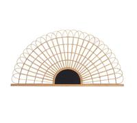 Gift Decor Brown Black Rattan Fan Headboard 160 x 80 x 2 cm