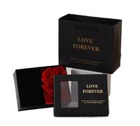 Gift Favour Boxes Bags, Jewelry Packaging Box Bag Set Window Opening Letter Pattern 14x11.7x6cm Multicolor(Black,14x11.7x6cm)