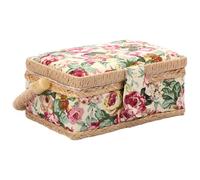 Gift Filled Sewing Box 19x13x10cm Sewing Basket Organizer with Inside Pocket Portable Sewings Craft & Hobby Storage Box Sewing Supplies Basket for Needles Thread Tape Measure Scissors(Floral)