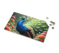 Gift For 4 Year Old Boy A Majestic Peacock With Vibrant Plumage Stands Amidst A Colorful Floral Garden Picture Puzzle Puzzles 500 Pieces For Adults Puzzle 1000 Pieces(500PCS)