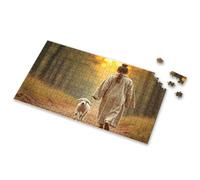 Gift For 4 Year Old Boy A Person Walks Hand-In-Hand With A Lamb On A Forest Path. Picture Puzzle Toddlers Toys Toys For Boys 4-6(300PCS)