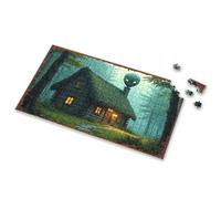 Gift For 4 Year Old Boy Alien Head Emerging From A Forest Cabin Picture Puzzle 3 Year Old Girl Gifts Toddler Puzzles(300PCS)
