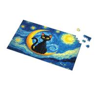 Gift For 4 Year Old Boy Black Cat On The Moon: A Starry Night Adventure Picture Puzzle Puzzles For Adults 1000 Pieces 1500 Piece Puzzle(500PCS)