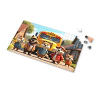 Gift For 4 Year Old Boy Five Cartoon Dogs Standing In Front Of A School Bus Picture Puzzle Puzzles 500 Pieces For Adults Puzzle 1000 Pieces(500PCS)