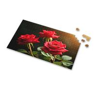 Gift For 4 Year Old Boy Three Vibrant Red Roses In Full Bloom Picture Puzzle Kids Toys For Girls Gifts For 5 Year Old Girls(500PCS)