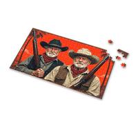 Gift For 4 Year Old Boy Two Old Cowboys With Rifles Against A Red Background Picture Puzzle Toys & Games Eurographics Puzzles 1000 Piece(500PCS)