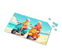 Gift For 4 Year Old Boy Two Women Enjoying A Sunny Day On Scooters By The Beach Picture Puzzle Kids Toys For Girls Gifts For 5 Year Old Girls(500PCS)