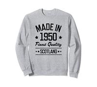 Gift for 70 Year Old Made in 1950 Scotland Black Print Sweatshirt