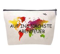 Gift for best friend, cosmetic bag, small, natural, make-up bag for big sister, cosmetic bag small, Go to the next adventure