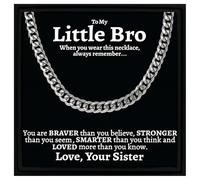 Gift for Brother From Sister Necklace For Brother Cuban Chain for Brother Gift From Sister Birthday Gift for Him Gift for Friend Gift for Little Brother