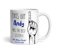 Gift For Brother This Guy Has The Best Sister Tea Coffee Personalised Mug For Him| Personalised Birthday Mug | Best Brother | Brother Mug | Personalised Mug | Gift For Brother| Birthday Christmas