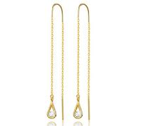 Gift for Christmas Esberry 18K Gold Plating 925 Sterling Silver CZ Hollow Teardrop Dangle Earrings Cubic Zirconia Circle Hypoallergenic Earrings Jewelry for Women and Girls (Yellow Gold-1)