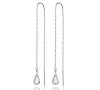 Gift for Christmas Esberry 18K Gold Plating 925 Sterling Silver CZ Hollow Teardrop Dangle Earrings Cubic Zirconia Circle Hypoallergenic Earrings Jewelry for Women and Girls (White Gold-1)