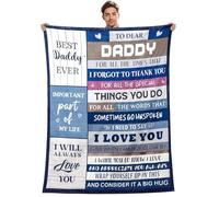 Gift for Dad, Birthday Father’s Day Presents for Dad, 150 x 200 cm Ultra Soft Flannel Throw with Printed Blessing Messages, Personalized Fleece Blanket Gift for Birthday, Christmas, Father’s Day