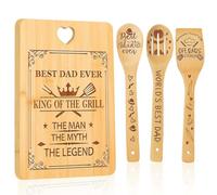 Gift for Dad- Birthday Gifts for Daddy from Daughter Son, Handmade Bamboo Cutting Chopping Board Set, Unique Dads Father Day Christmas Gifts, Creative Kitchen Presents for Dad