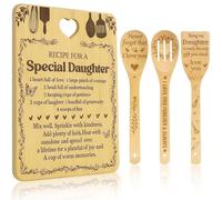 Gift for Daughter - Birthday Gifts for Daughter from Mum Dad, Handmade Bamboo Cutting Chopping Board Set, Unique Daughter Christma Gifts, Creative Kitchen Presents for Daughters