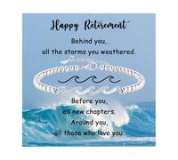 Gift for Daughter Sister Bestie Friends Mom The Waves of Life We've Through Together Wave Bracelet Women Birthday Retirement Insprational Gifts for Her, 7, Stainless Steel, no gemstone