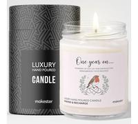 Gift for Death Anniversary - Luxury Soy Wax Candle - Vanilla, Jasmine, Sugared Almond - Makester