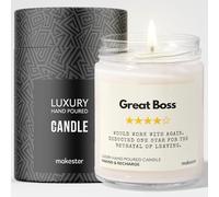 Gift for Departing Boss - Luxury Soy Wax Candle - Vanilla, Jasmine, Sugared Almond - Makester