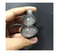 Gift for Family 1PC Calabash Silver Obsidian Malachites Pendant Stone Amulet DIY Jewelry Stone Charms Size 38x28mm Lucky Stone Crystal