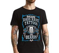 Gift for Fathers - Awesome Dads Have Tattoos and Beards - Mens T-Shirt, XL, Black