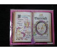 Gift for Hannah Princess Unicorn Pink Mount with Special Verse and Choice of Photo Frame (Brown Frame)