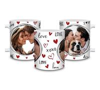 Gift for Her & Him Personalised Mug Photo | Customised Gifts for Women & Men | Unique - Birthday Presents for Wife, Husband, Girlfriend, Anniversary, Couples, Valentines, Engaged, Romantic Love Design