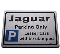 Gift for Jaguar owner Metal Faced Car Parking Sign -present for x xj xf e s type xk8 xj6 mk2 models- Made by Case Graphics - 99sign brand in UK (200mm Small Brushed Aluminium)