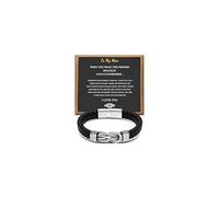 Gift for Men Black Braided Leather Infinity Bracelet for Men Dad Husband Boyfriend Son Grandson Brother Nephew Uncle Forever Linked Together Stainless Steel Engraved with Love You Forever Jewelry 7.5|