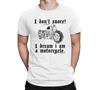 Gift for Men - I Don't Snore, I Dream I'm A Motorcycle - Mens T-Shirt, White, XXL