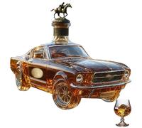 Gift for Men Who Love Cars: Car Whiskyflasche, Car-Shaped Innovative Glass Whiskey Decanter Set Wild Horse Whiskey Decanter Bottle Liquor Dispensing Container Wisky Awakener Whisky (Style B)