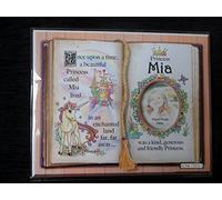 Gift for Mia Princess Unicorn Mount with Special Verse and Choice of Photo Frame (Brown Frame)
