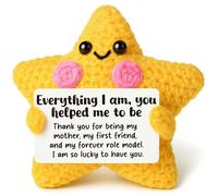 Gift for Mom from Daughter Son, Mothers Day Birthday Gift, Crochet Star Thank You Keepsake, Sentimental Desk Decor for Mother, Christmas Stocking Stuffer, I Love You Mom