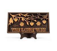 GIFT FOR MOM GRANDMA, WE LOVE YOU 3D Family Tree Sign Frame, Personalized 3-9 DIY Names Wooden Plaque Keepsake for DAD Parents, Friends, Teachers on Christmas, Birthday, Anniversary