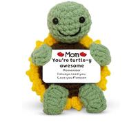 Gift for Mum - Birthday Gifts for Mum - Handmade Positive Turtle Sunflower Crochet - Mother Birthday Presents from Daughter Son, Mama Present for Mother in Law, Grandma Gift Ideas, Emotional Support