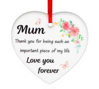 Gift for Mum - Ceramic Hanging Heart Plaque Gift for Mum, Happy Mothers Day Heart Signs Giftware from Daughter Son, Thank You Mummy Giftware for Mothers Day, Hearts Plaque Mummy Presents
