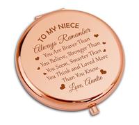 Gift for Niece from Auntie Niece Travel Compact Pocket Makeup Mirror Birthday Gifts for Niece Inspirational Gifts Motivational Graduation Gifts To My Niece Gifts from Auntie Folding Mini Pocket Mirror