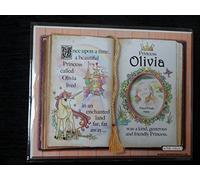 Gift for Olivia Princess Unicorn Mount with Special Verse and Choice of Photo Frame (Brown Frame)
