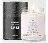Gift for Pearl Anniversary - Luxury Soy Wax Candle - Vanilla, Jasmine, Sugared Almond - Makester