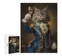 Gift for Puzzle Lovers: Aristocrat Cat French Style, 500 PCS, Displayable Picture Puzzle, with A Decorative Finished Picture