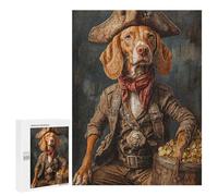 Gift for Puzzle Lovers: Pirate Dog Treasure Chest-114, 500 PCS, Decorative Jigsaw for Grown-Ups; for Couples, Friends And Family