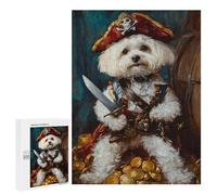 Gift for Puzzle Lovers: Pirate Dog Treasure Chest-5, 500 PCS, Decorative Jigsaw for Grown-Ups; for Couples, Friends And Family