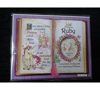 Gift for Ruby Princess Unicorn Mount with Special Verse and Choice of Photo Frame (Brown Frame)