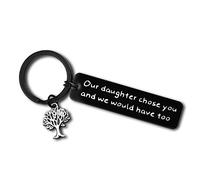 Gift for Son in Law from Mother Father in Law Future Son Keyring Our Daughter Chose You Keychain Christmas Birthday Wedding Gift for Bridegroom