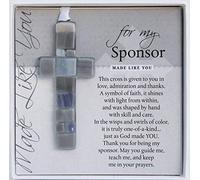 Gift for Sponsor- Beautiful Glass Cross with Touching Sentiment/Sponsor Appreciation Gift/Thank You Gift for Sponsor/Confirmation Sponsor Gift (Glass)