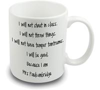 Gift for Teacher ~ Teacher Gifts ~ I Will not Shout or Throw Things Personalised Funny Coffee Mug ~ Teacher Appreciation ~ Cute Teacher Mug ~ end of Term Gift ~ Apple Gift