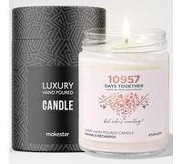 Gift for Wife 30Th Anniversary - Luxury Soy Wax Candle - Vanilla, Jasmine, Sugared Almond - Makester