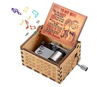 Gift for Wife from Husband, Birthday Gift for Wife Female Wooden Engraved Vintage Hand Crank Music Boxes for Dear Wife Girlfriend Valentine Xmas Wedding Anniversary Present You Are My Sunshine