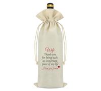 Gift for Wife from Husband Valentine's Anniversary Romantic Gifts for Wife Wine Bag I Love You Gifts for Her to My Wife Birthday Gifts Christmas Wedding Gifts for Wife Burlap Reusable Wine Bottle Bag